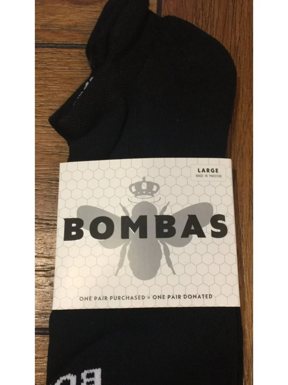 Bombas Men's Large Low Cut Tab Heel Black Socks